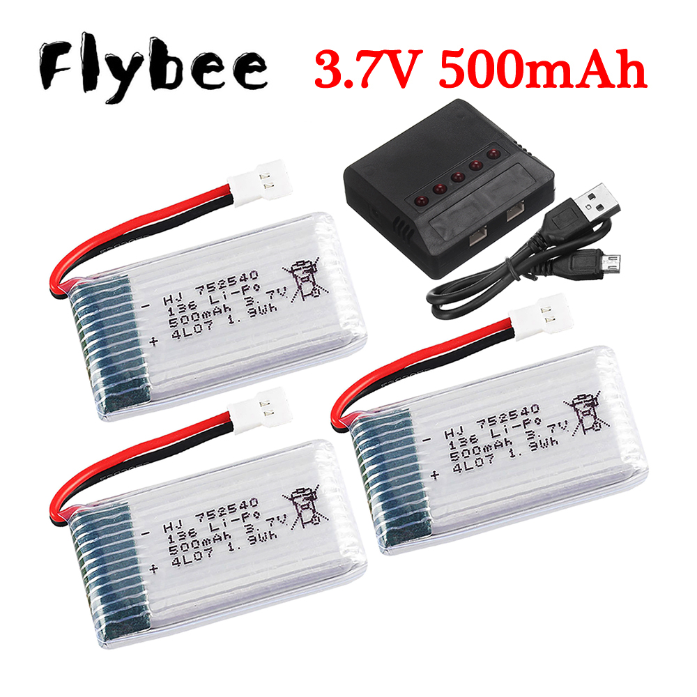 3.7V 500mAh 752540 Lipo Batter - Drone Charger บทวิจารณ์และราคา