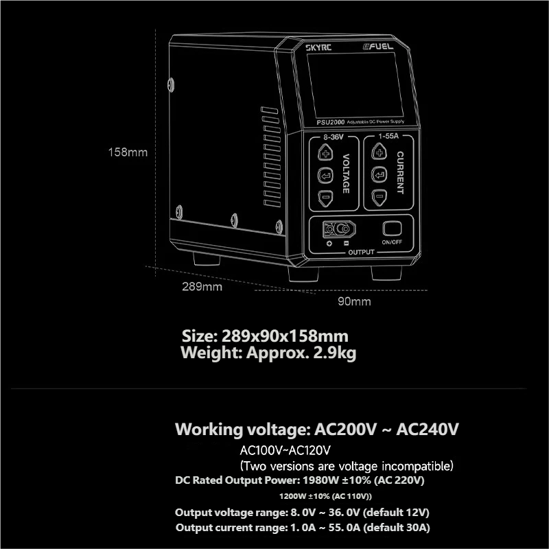 SKYRC PSU2000 1980W Adjustable - Drone Charger บทวิจารณ์และราคา