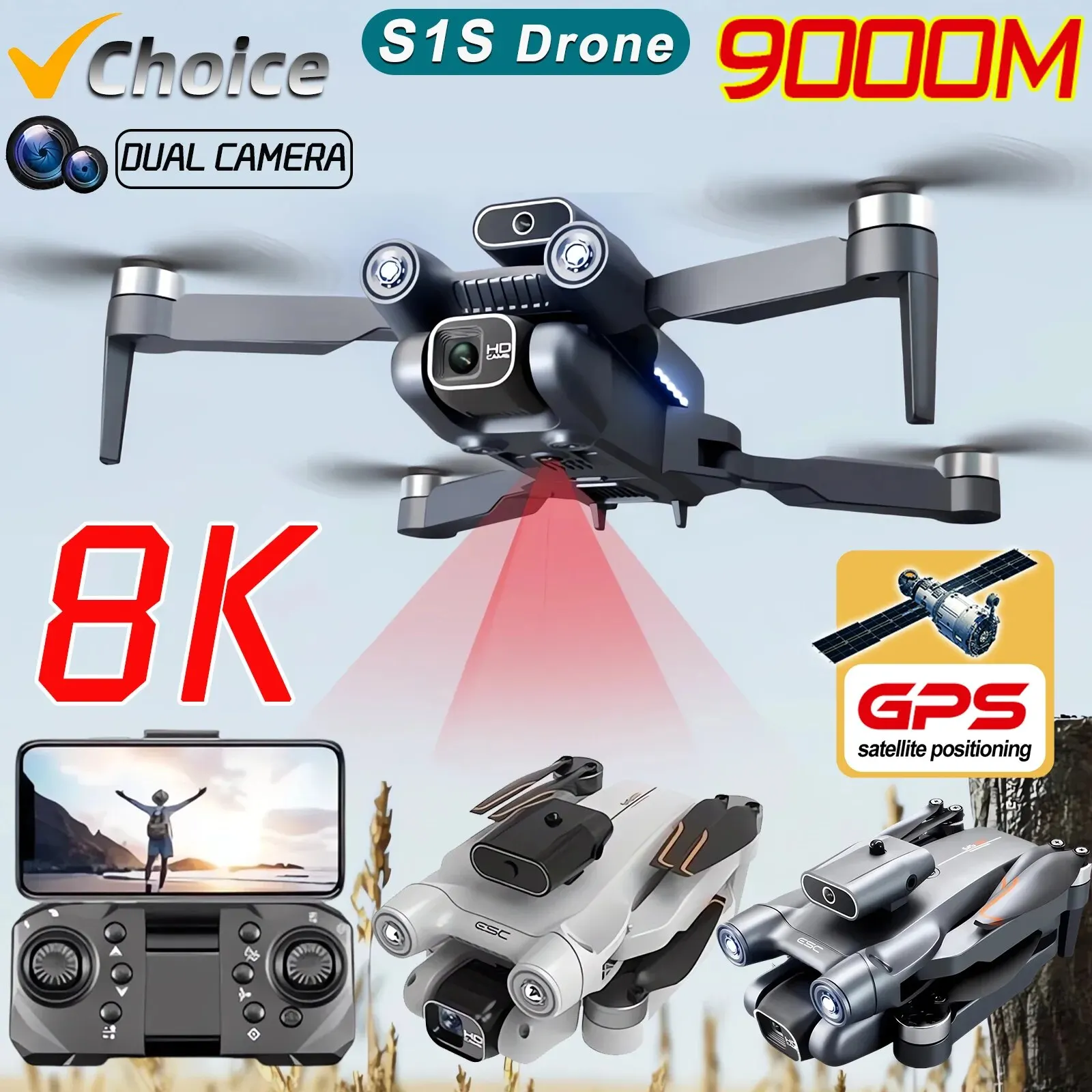 New S1S 5G GPS Drone Camera 8K - Drone Gps Mount บทวิจารณ์และราคา