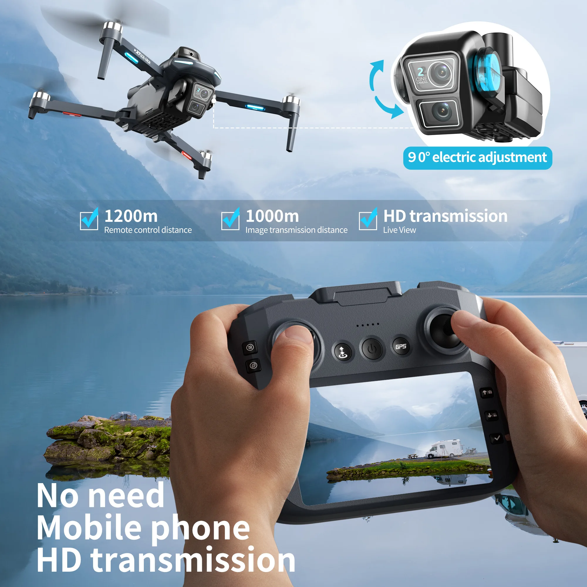 Lenovo XT606 MAX GPS Drone 4k  - Drone Gps Mount บทวิจารณ์และราคา