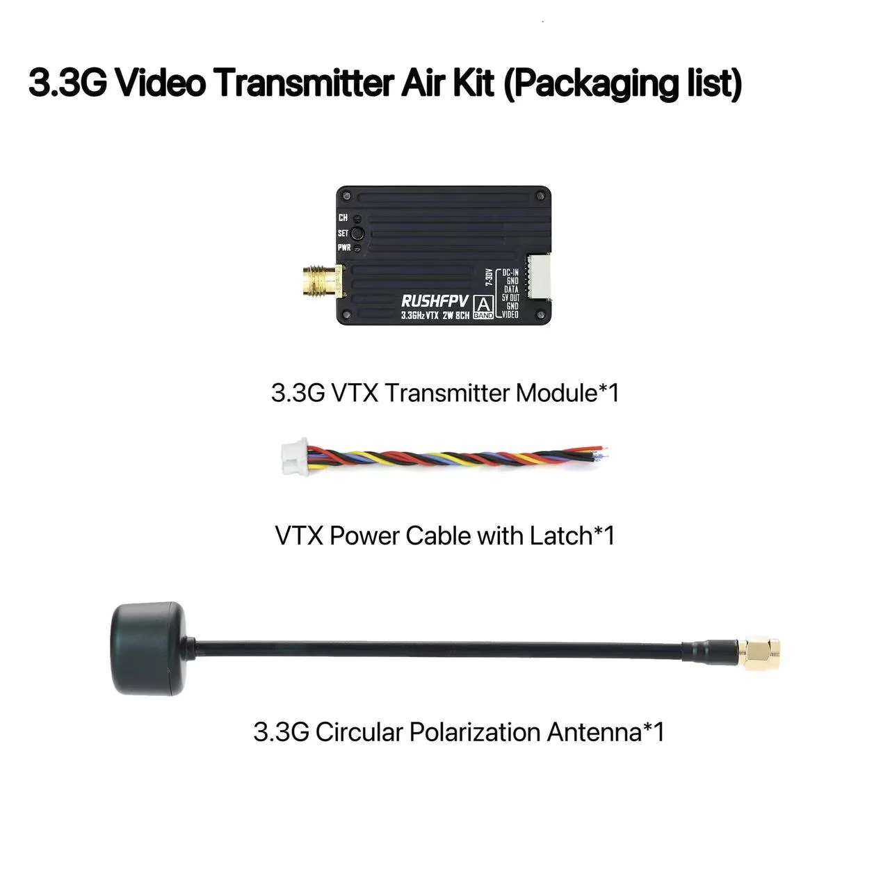 RUSHFPV 3.3G 2W VTX Transmitte - Drone Antenna บทวิจารณ์และราคา