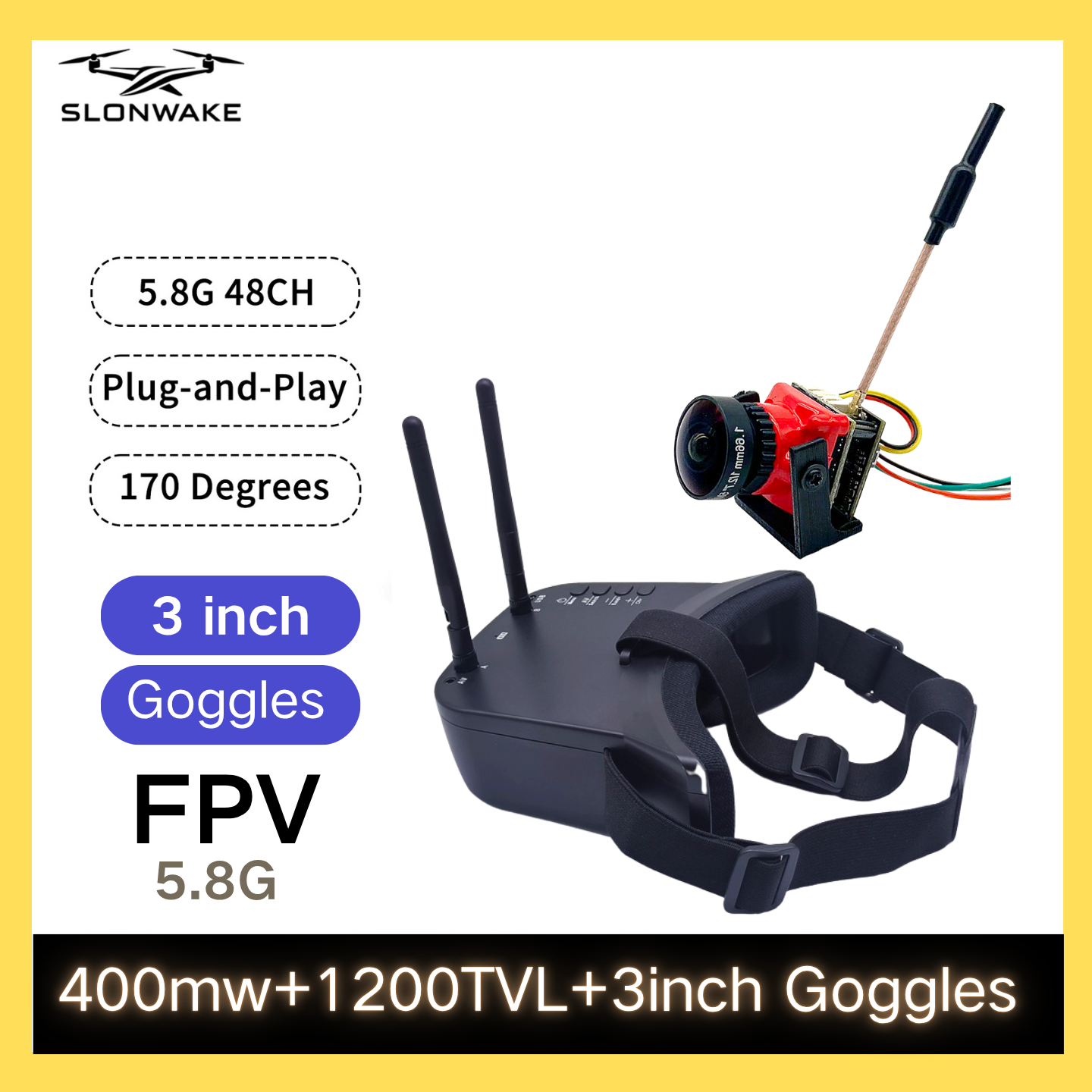 SLONWAKE 5.8G 48CH FPV 400mw V - Drone Transmitter บทวิจารณ์และราคา