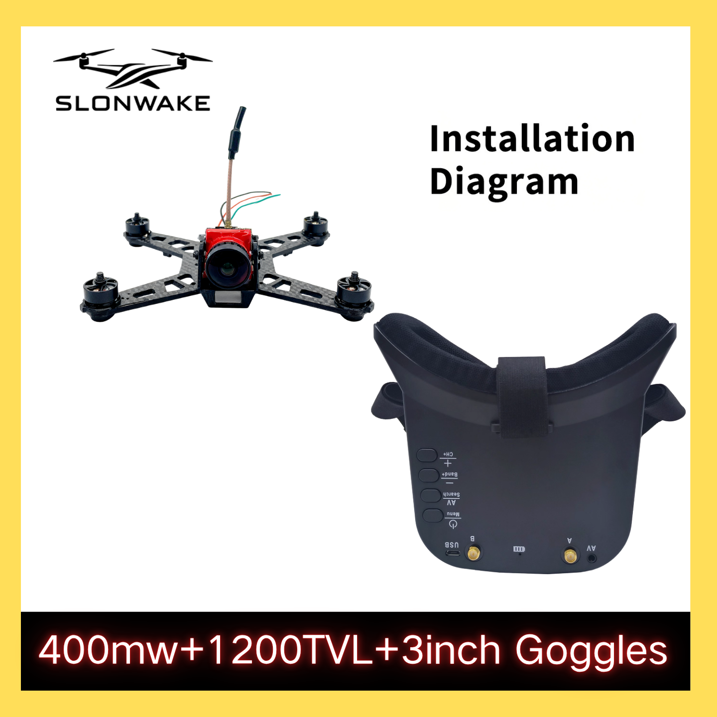 SLONWAKE 5.8G 48CH FPV 400mw V - Drone Transmitter บทวิจารณ์และราคา