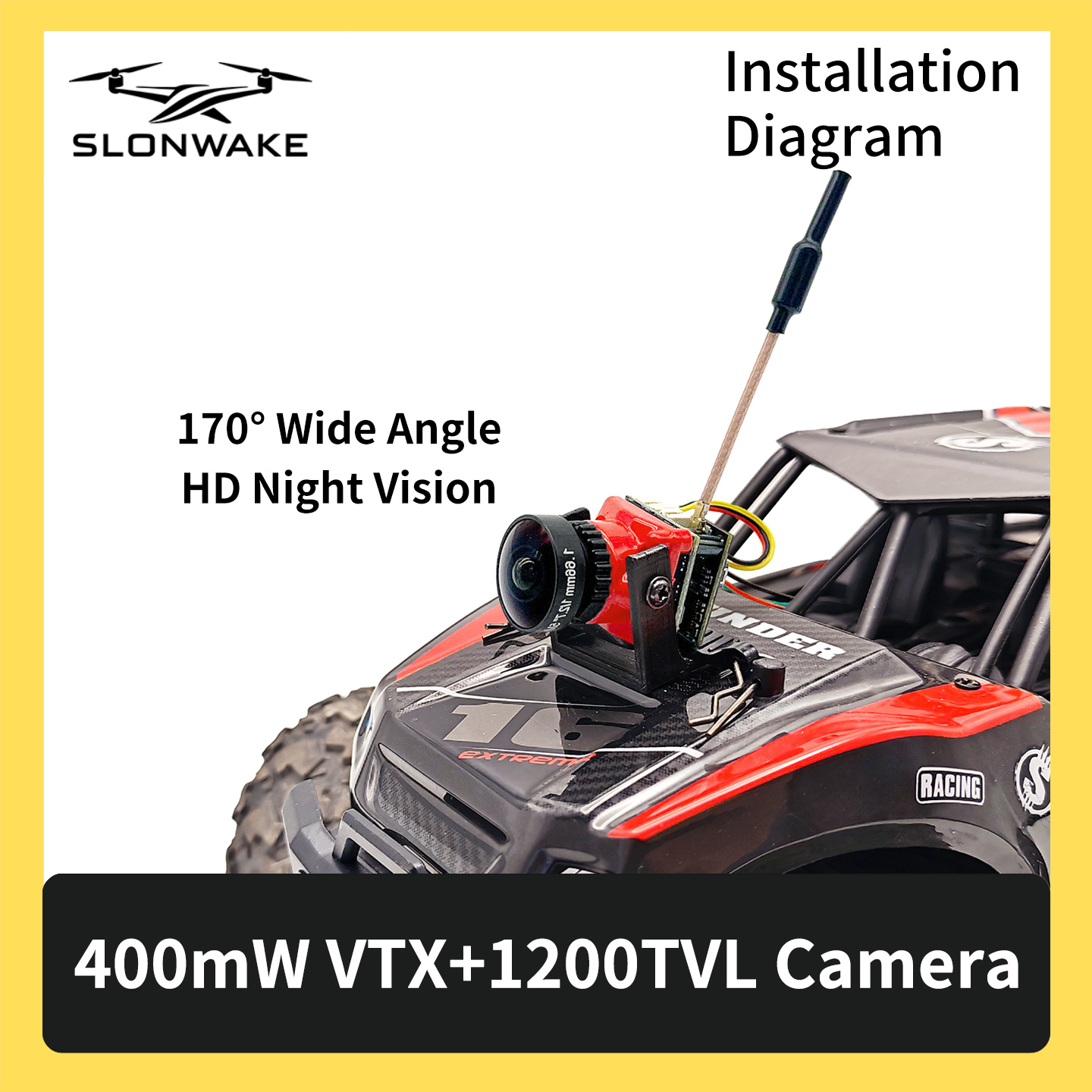 SLONWAKE 5.8G 48CH FPV 400mw V - Drone Transmitter บทวิจารณ์และราคา