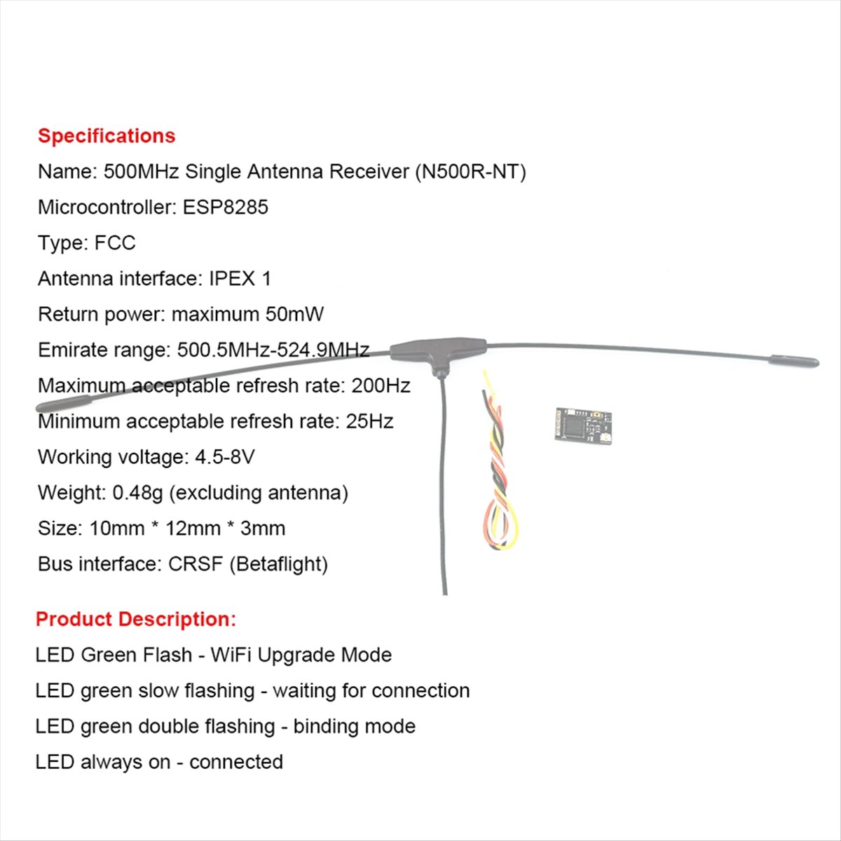 500MHz Receiver 500.5MHz-524.9 - Drone Receiver บทวิจารณ์และราคา
