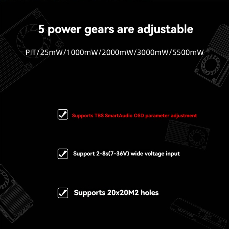 5.8G 5.5W VTX 64CH High Power  - Drone Transmitter บทวิจารณ์และราคา